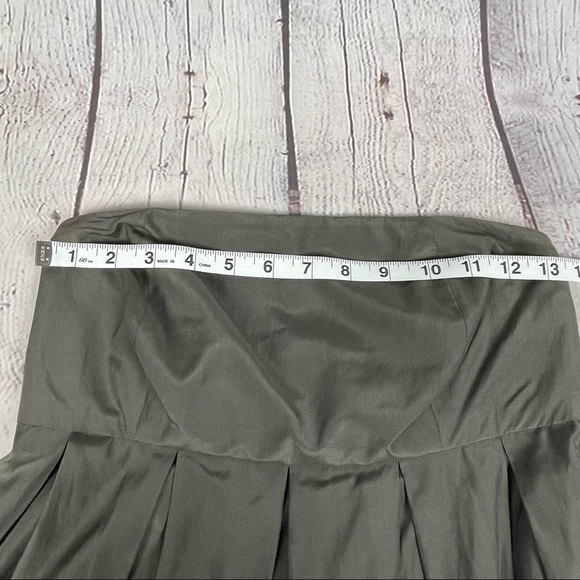 GAP women's NWT silk blend strapless dress slate grey floral applique size 2 - Picture 13 of 15